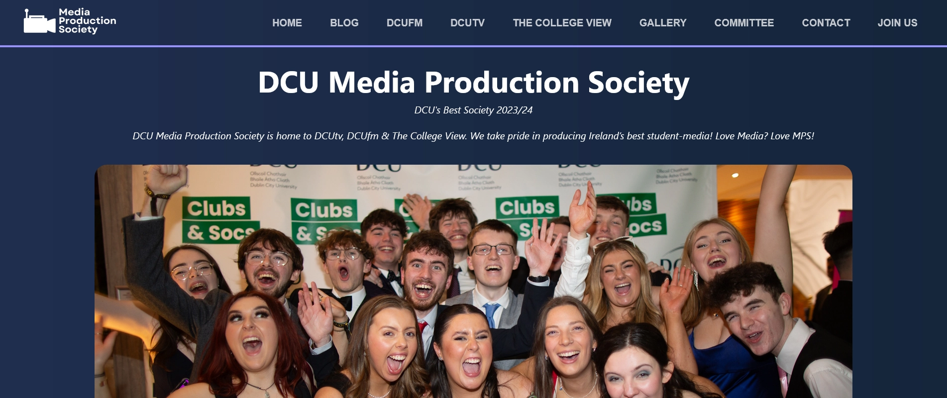 DCU Media Production Society Website